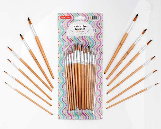 Incraftables; Incraftables Watercolor Paint Brushes Set (12 Pcs) for Canvas, Rocks, Wood, Glass, Classroom Art & DIY Crafts. For Home, School, Classroom Crafts, Parties & DIY Gifts. For Classroom Crafts & Gifts; Category:Watercolor; Image:1